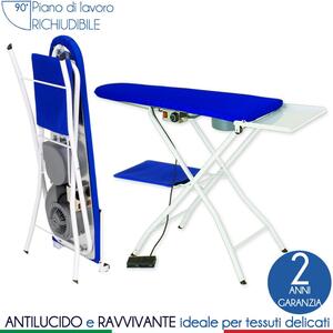 Asse da stiro da stiro NEW JOLLY 112x42xh85-90 max cm riscaldato. aspirante e soffiante dotato di due motori e di due pedaliere