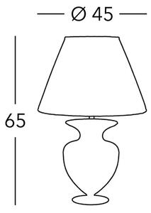 Lampada da tavolo Kolarz Anfora, colore oro, altezza 65 cm, vetro/tessuto