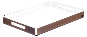Vassoio small in cristallo acrilico like water ice, dimensioni 32x22xh3,5 cm, peso 0,44 kg, spessore 5 mm colore Marrone satinato