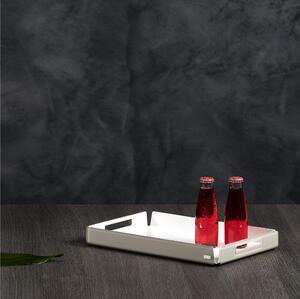 Vassoio small in cristallo acrilico like water ice, dimensioni 32x22xh3,5 cm, peso 0,44 kg, spessore 5 mm colore tortora Satinato