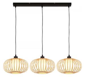 Briloner 4759031 - Lampadario sospeso con cavo 3xE27/10W/230V nero/bambù