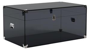 Baule in Cristallo acrilico con finiture e cerniere in acciaio cromato Houdini 80x40x 40 h cm Spessore 10 mm colore fum� trasparente