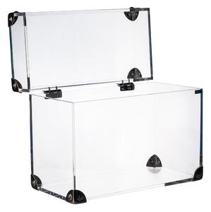 Cofanetto Portagioie moderno in cristallo Acrilico GRANDE 20x12,5xh 20 cm peso 0,82 kg in scatola regalo trasparente