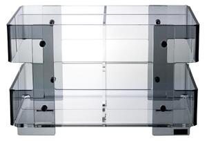 Portaposate in cristallo acrilico minerva linea moderna dimensioni 13x9,5xh6 cm, spessore 8 mm colore fume
