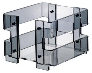 Portatovaglioli in plexiglas minerva Small linea moderna dimensioni 13x14,5xh10,5 cm, spessore 8 mm colore fum�