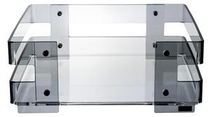 Portatovaglioli in plexiglas minerva linea moderna dimensioni 22,5x21,5xh8 cm, spessore 8 mm colore fum�