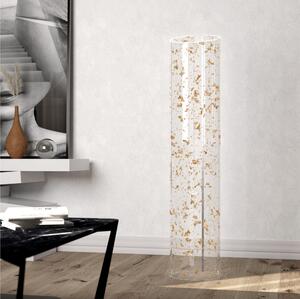 Lampada da terra, Wave realizzata con un�unica lastra di cristallo acrilico piegata a mano dimensioni 25x25xh 120 cm, spessore 10 mm foglie bronzo