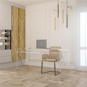 Scrivania Porta Computer SMALL desk 10 mm 120x60xh72 cm c in cristallo acrilico con ripiano a doppio spessore 20 mm trasparente