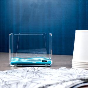Portatovaglioli Orizzontale in Plexi Picccolo LIKE WATER 13x13xh10 cm - per tovagliolini piccoli Trasparente