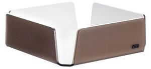 Portatovaglioli big like water satin brown white, dimensioni 21,5x21,5xH7,5 cm, peso 0,63 kg, spessore 8 mm colore marrone satinato interno bianco