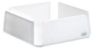 Portatovaglioli in cristallo acrilico big like , dimensioni 21,5x21,5xH7,5 cm, peso 0,63 kg, spessore 8 mm colore Bianco satinato interno bianco