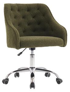 Sedia trucco girevole per camera da letto, sedia make up in tessuto da ufficio con altezza regolabile, carico 114 kg,verde | Aosom Italy