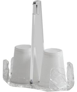 Porta bicchieri da caffe' doppio ice, dimensioni 14,8x8,5xH18 cm, spessore 5 mm trasparente ICE