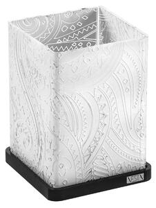 PORTAPENNE ALPHABET ARCTIC FLOWER BIAN, 13.4x10H10 cm, colore Bianco