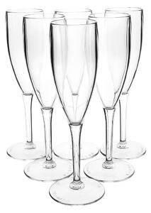 Calici Flut , Champagne in SAN colorato 6 colori LIKE WATER �6.5x19.5 cm lavabili e riutilizzabili Trasparente