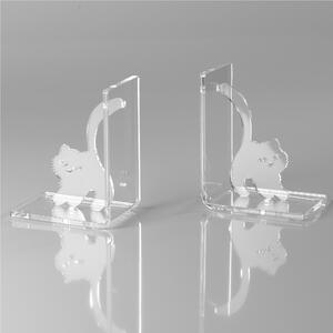 Fermalibro Coppia in Plexi Gatto PERSEIDE 15.5x10x19h cm Trasparente