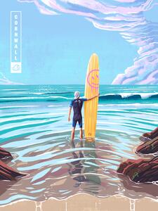 Illustrazione Surf Cornwall, Mark Harrison