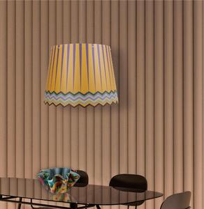 Lampada a sospensione con cappello in polipropilene stampato BRIGHELLA diametro 48x h36 cm interno prismatico decoro RAINBOW