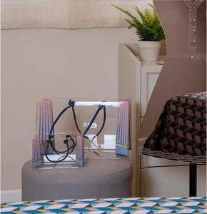 Portariviste, Shop Bag contenitore porta oggetti in plexiglas Decoro MODERN 37x54x h37 cm colore multicolor manici ecopelle