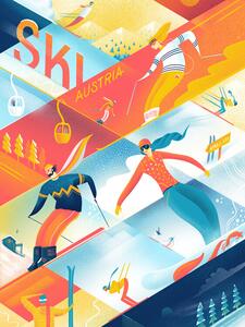 Illustrazione Ski the Lines, Mark Harrison