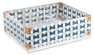 Scatola Portacialde in plexiglass con coperchio e 3 divisori ONLY TEA 20x16xh7 cm Celeste