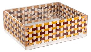 Scatola Portacialde in plexiglass con coperchio e 3 divisori ONLY TEA 20x16xh7 cm Trasparente