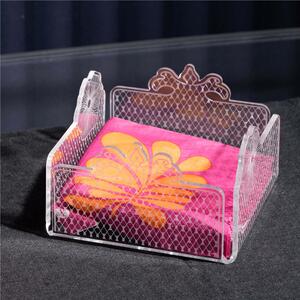 Portatovaglioli in Cristallo acrilico Piccolo LE JARDIN Dimensioni 13,5x13,5x h10,5 cm Trasparente