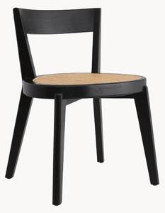 Sedia da pranzo in legno di Mindi con seduta in rattan Alvear