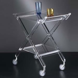 Carrello portavivande pieghevole 69x40.5xh73 cm AURELIO in plexiglas trasparente peso 6,4 kg, spessore 20 mm