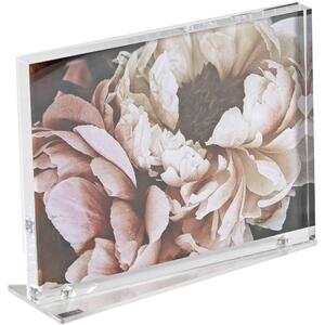 Cornice Portafoto Bifacciale Verde In ABS Con Piedistallo - 10x15 Cm Per Tavolo Matrimonio O Laurea