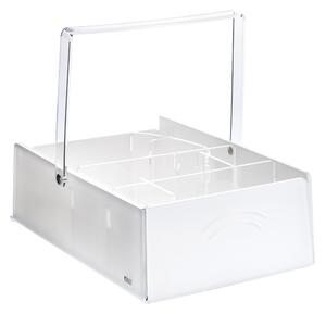 Portaposate big like water bianco monosatinato, dimensioni 21x14xH18,5 cm, peso 0,52 kg, spessore 4 mm
