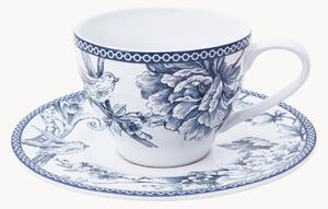 Set di 4 tazze da tè in porcellana con piattino Kensington