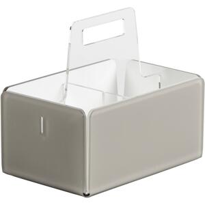 Portaposate big like water taupe satin white, dimensioni 21x14xH18,5 cm, peso 0,52 kg, spessore 4 mm