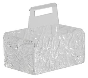 Portaposate big like water ice, dimensioni 21x14xh18,5 cm, peso 0,52 kg, spessore 4 mm colore trasparente effetto ghiaccio ideale per party e buffet
