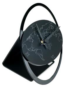 Orologio da tavolo global thinking , dimensioni 24x6xH18 cm, peso 0,245 kg, spessore 2 mm colore nero satinato