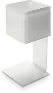 LAMPADA da tavolo, ABAT-JOUR in plexi bicolore SQUARE 12,5x12,5xh 28,5 cm colore BIANCO