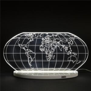 Lampada da tavolo COLOMBO LUXURY in cristallo acrilico Piccola 27,5x9.5xh13,8 cm con base Bianco opalino