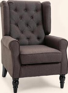 DecHome Poltrona Vintage in Tessuto Dimensioni 74x86x102 colore Marrone