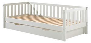 Letto da bambini estraibile bianco in pino massiccio con rete inclusa 90x200 cm Fritz – Vipack