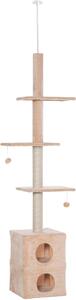 AllMyPets Tiragraffi per Gatti a Soffitto Multilivello 210-240cm con Corde in Juta Giallo - D35347YL