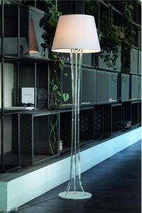 Lampada da terra in SKY AVORIO 40x40xh180 cm in Cristallo acrilico con Cappello avorio