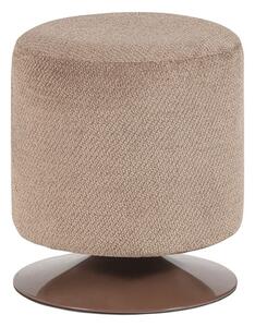 Poggiapiedi marrone chiaro con rivestimento in bouclé Islen – WOOOD