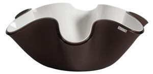 Centrotavola, portafrutta in cristallo acrilico LIke Water Small diametro 22xh10 cm colore Satin Brown White