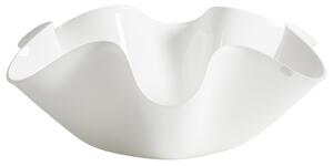 Centrotavola, portafrutta in cristallo acrilico LIke Water Versione Media 33xh10 cm spessore 5 mm colore satinato bianco