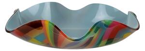 Centrotavola, Piccolo vuota tasche in cristallo acrilico rainbow decor Dimensioni 22xh10 cm colore multicolor