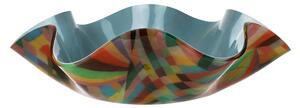 Centrotavola, Portafrutta Medio in cristallo acrilico rainbow decor Dimensioni 33xh10 cm colore multicolor