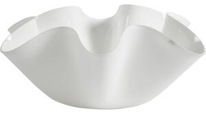 Centrotavola, portafrutta in cristallo acrilico Grande LIke Water Versione Media 45x45 h15 cm spessore 5 mm colore bianco satinato
