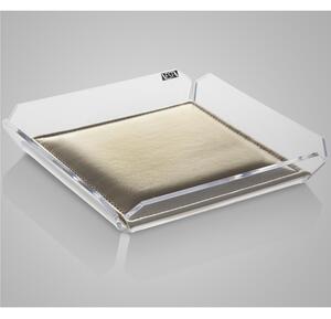 Vuotatasche in critallo acrilico ANYTHING 18x18xh3 cm concuscino colore oro