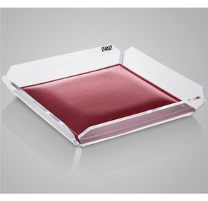 Vuotatasche in critallo acrilico ANYTHING 18x18xh3 cm con cuscino colore rosso