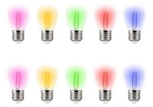 Catena di luci lineare 10 metri con 10 lampadine E27 Multicolore IP65 Nera Wisdom